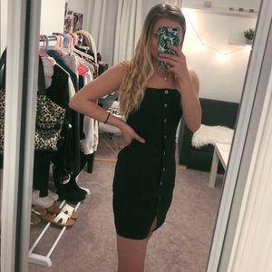 Black denim dress w. buttons stl. XS-S H&M